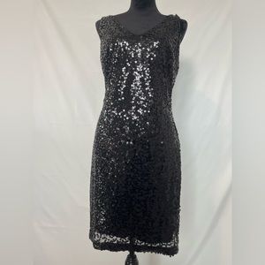 Jessica Simpson Black Sequence Dress, Size 10, EUC